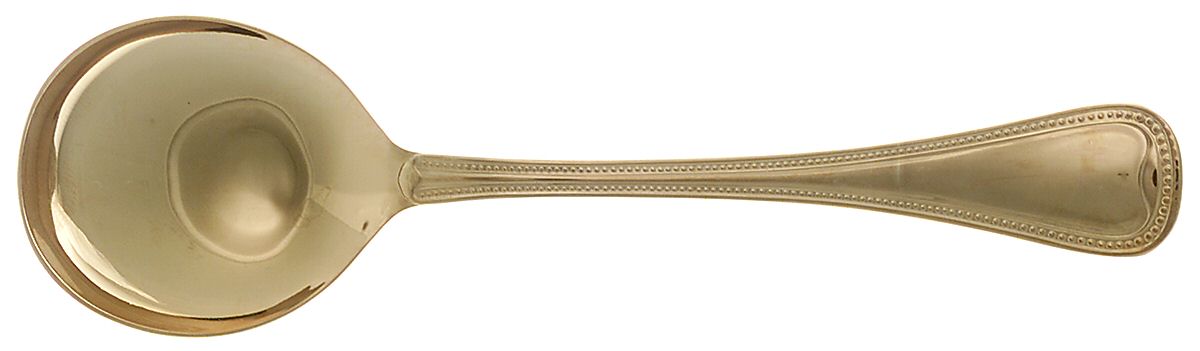 NTV2 (Gold Electroplate) Round Bowl Soup Spoon (Cream Soup) by Ntc Silver-1