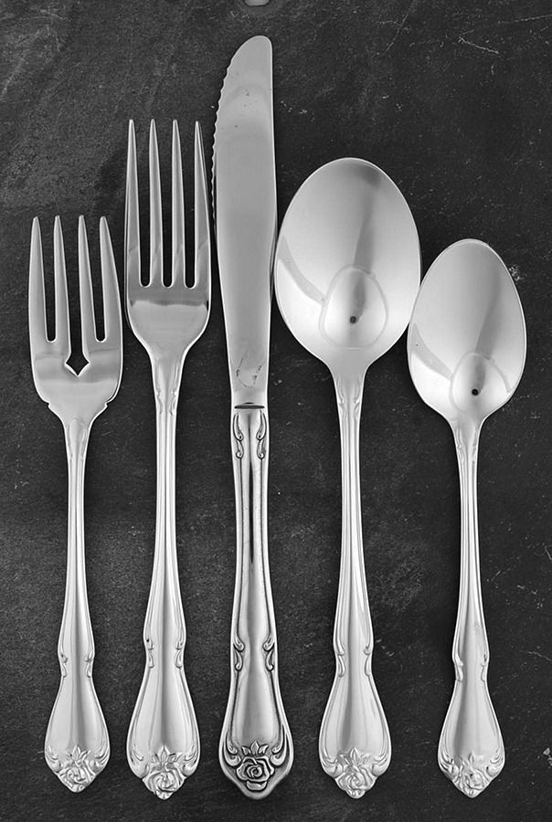 Arbor Rose-True Rose (Stainless) 5 Piece Place Setting by Oneida Silver-1