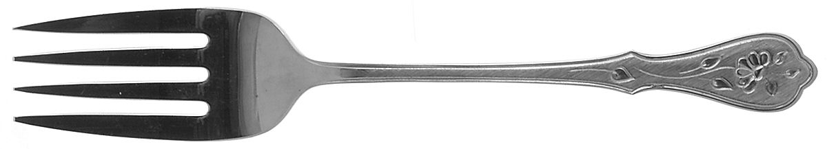 Dighton Rose (Stainless) Medium Solid Cold Meat Serving Fork by Oneida Silver-1