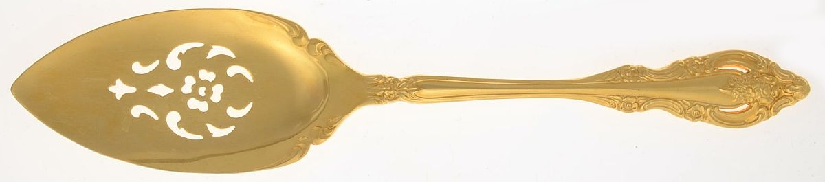 Golden Artistry (Gold Electroplate) Pierced Solid Pie Server by Oneida Silver-1