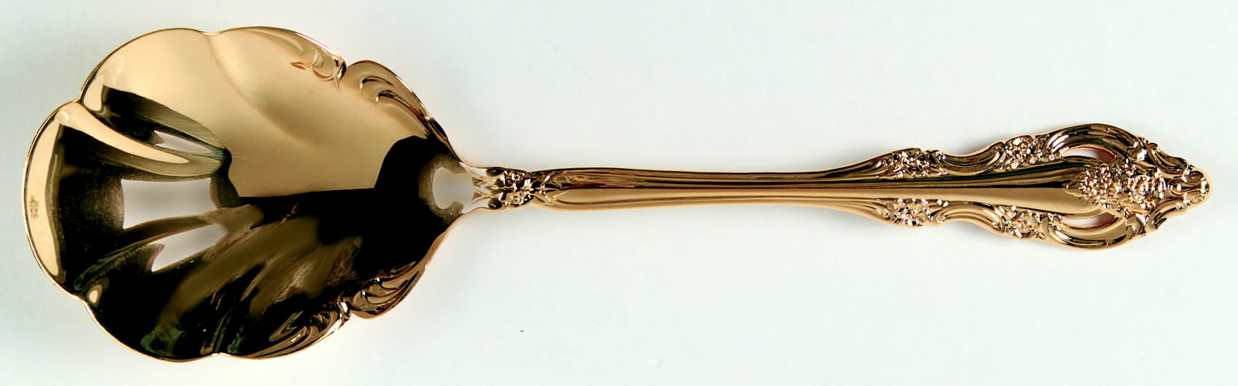 Golden Artistry (Gold Electroplate) Solid Shell Casserole Spoon by Oneida Silver-1