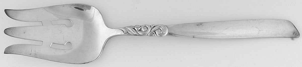 South Seas (Silverplate, 1955) Medium Solid Cold Meat Serving Fork by Oneida Silver-1