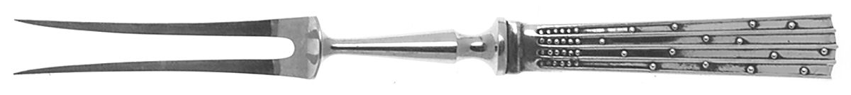 Champagne (Sterling) Small Steak Carving Fork with Stainless Prongs by OV Mogensen-1