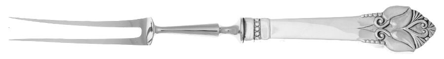 Greta (Sterling) Small Steak Carving Fork with Stainless Prongs by OV Mogensen-1