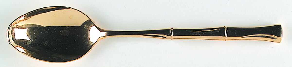 Golden Bamboo (Gold Electroplate) Dessert/Oval Soup Spoon by Oxford Hall-1