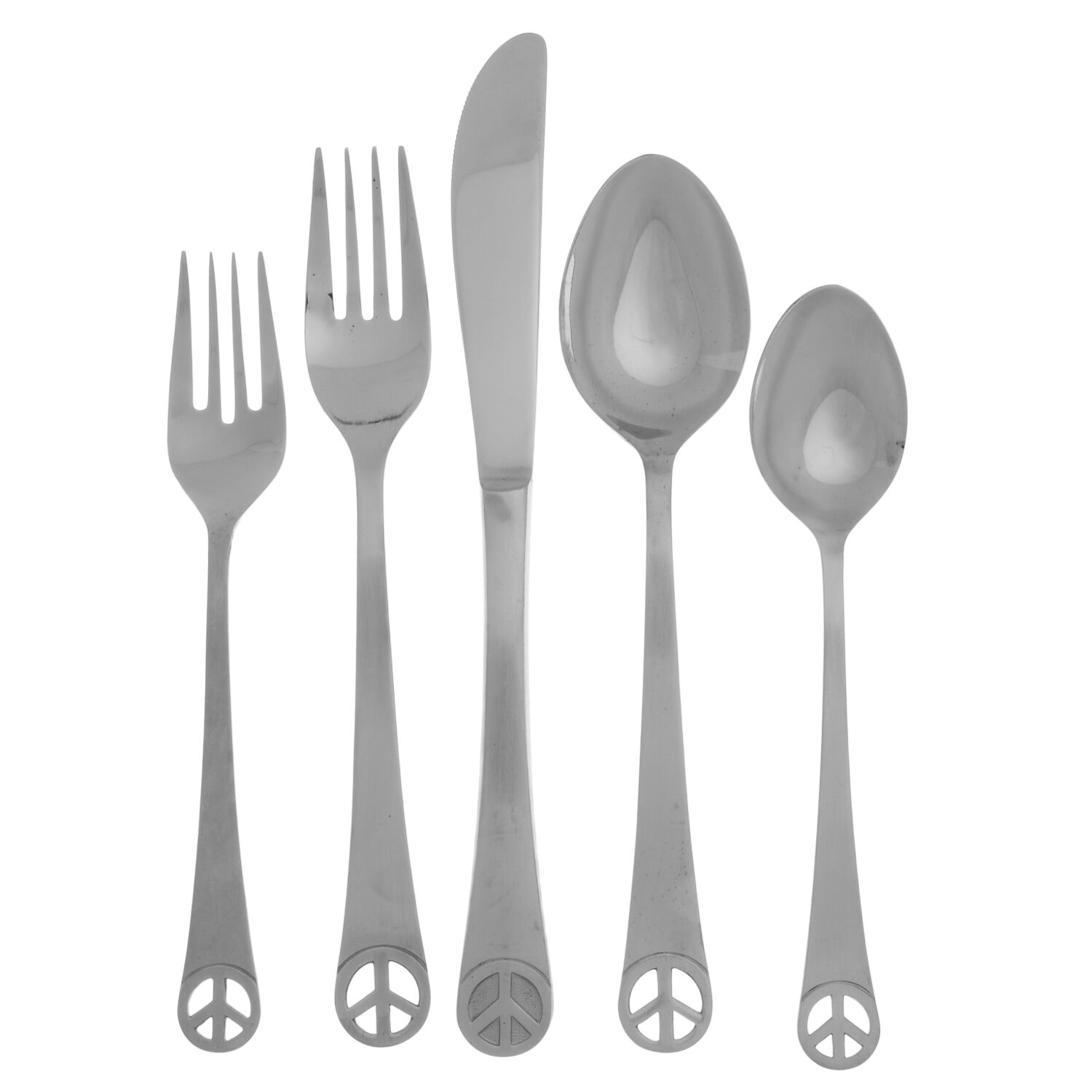 Peace Sign (Stainless) 5 Piece Place Setting by Oxford Hall-1