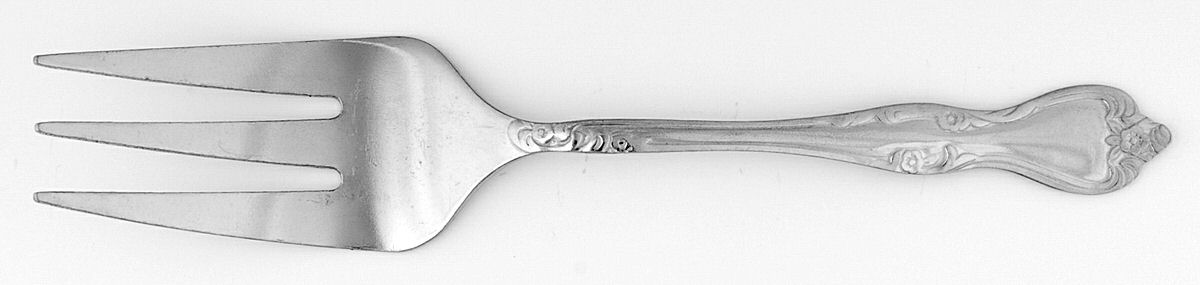 Azalea (Stainless) Medium Solid Cold Meat Serving Fork by Oneida Silver-1