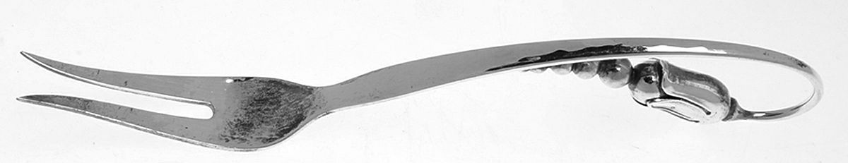 Blossom (Sterling) Large 2-Tine Cold Meat Serving Fork by OV Mogensen-1