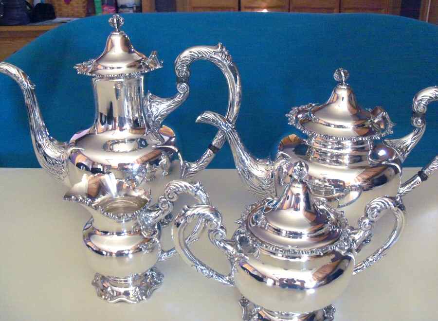 OKB1 (Sterling, Holloware) 4 Piece Tea Set (SCP, STP, SCR, SSU) by Okubo-1