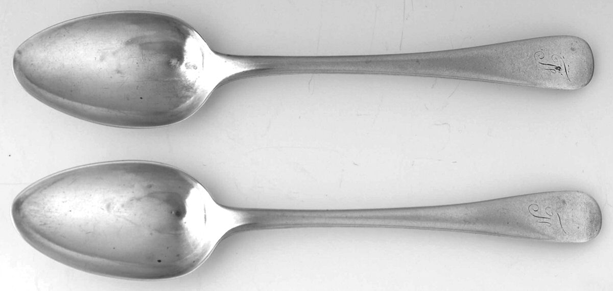OTL1 (Sterling) (Set of 2) Tea/Five O'Clock Spoons by George Wintle-1