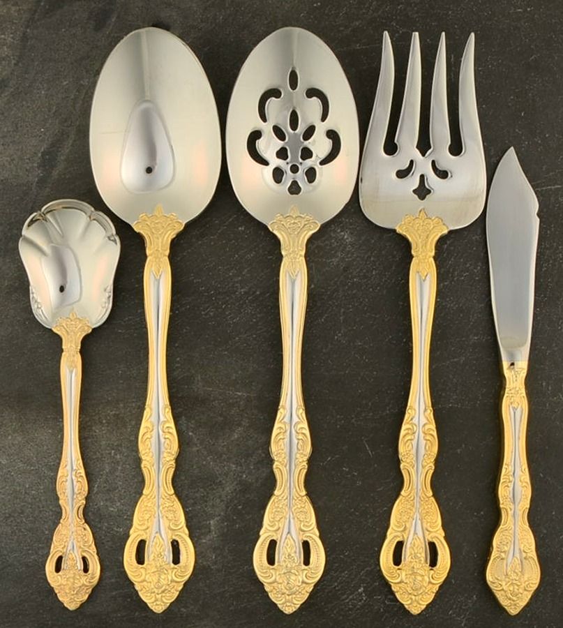 Golden Michelangelo (Stainless) 5 Piece Hostess Set by Oneida Silver-1