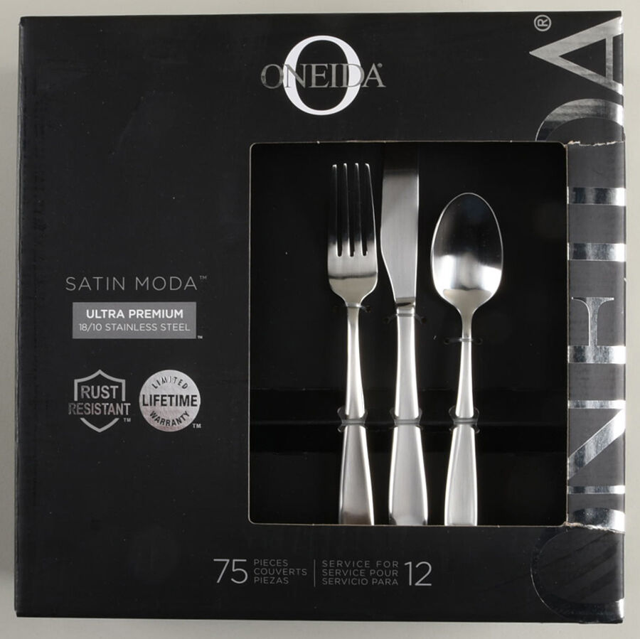 Satin Moda (Stainless) 75 Piece Set by Oneida Silver-1