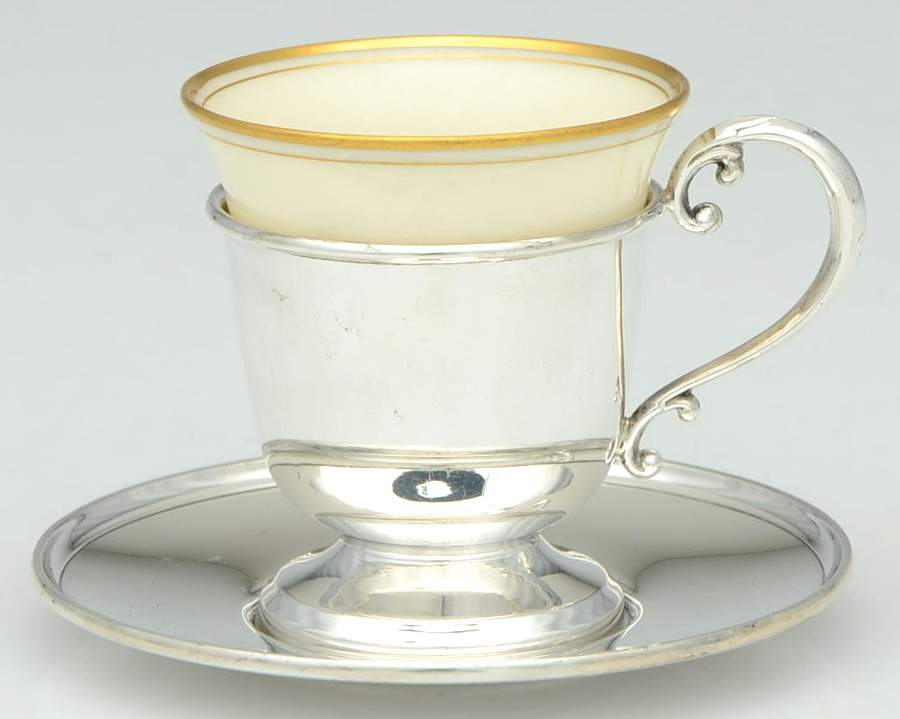 Sterling Hollowware Demitasse Cup and Saucer with Lenox Liner by Ovingtons-1