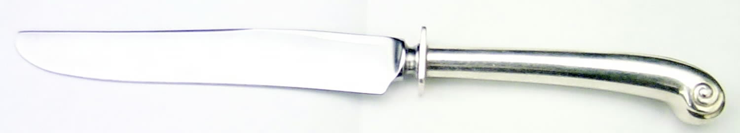 Georgian Scroll (Sterling, 1900) New French Pistol Knife with Bolster by Porter Blanchard-1