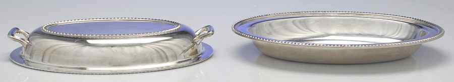 Georgian (Silverplate, Hollowware) (2 Pc) 11" Oval Double Vegetable by Poole Silver -1