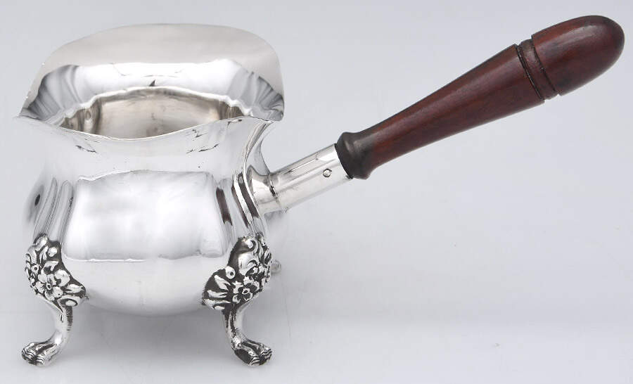 Lancaster Rose (Sterling, Hollowware) Pipkin with Wood Handle by Poole Silver -1