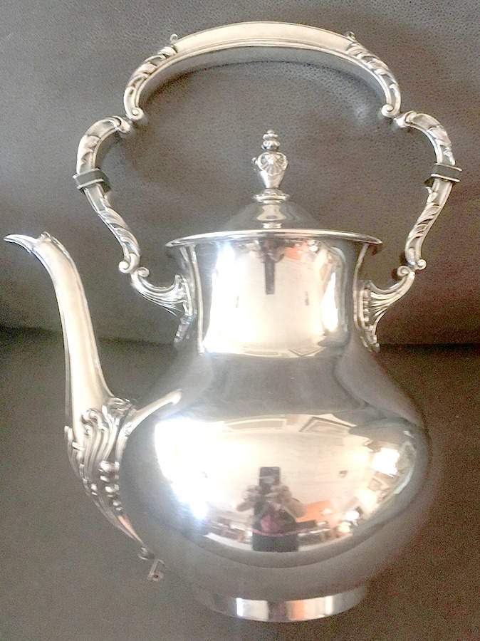 Old English (Silverplate, Hollowware) Silverplate Kettle No Stand by Poole Silver -1