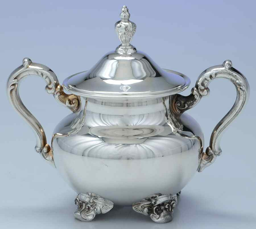 Old English (Silverplate, Hollowware) Sugar Bowl & Lid by Poole Silver -1