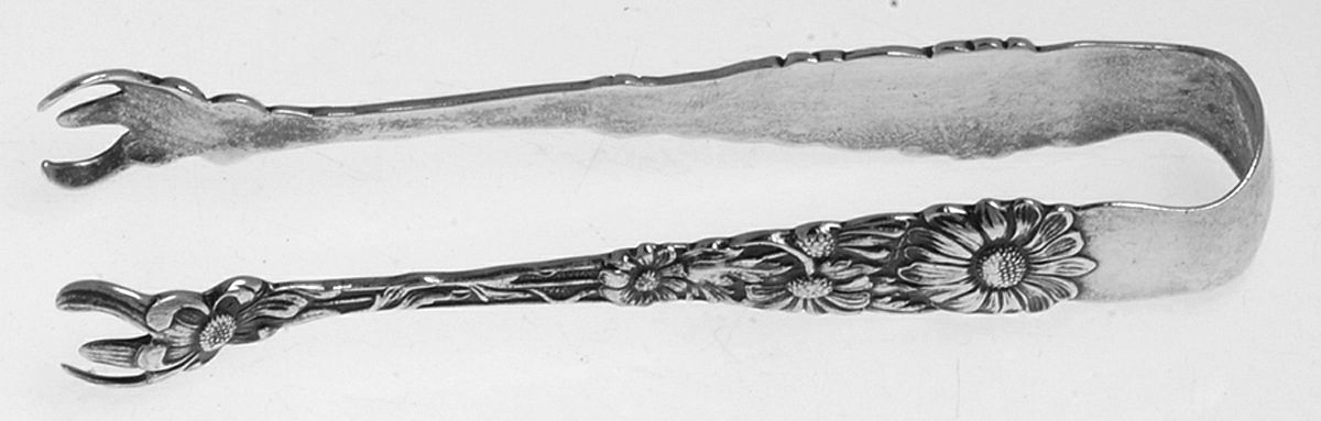Daisy (Sterling, 1908) Large Sugar Tongs by Paye & Baker Mfg Co-1