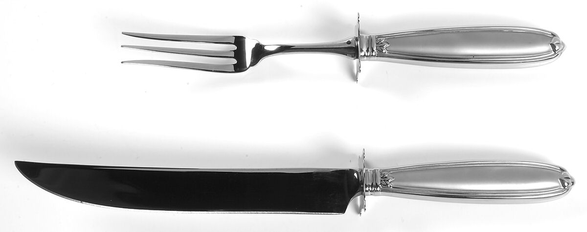 Barrington (Stainless) Large 2-Piece Roast Carving Set w/Stainless Blade by Princess House-1