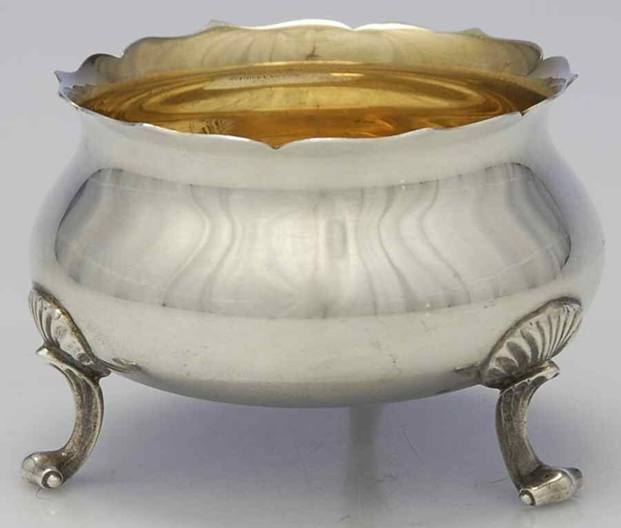 115 (Sterling, Hollowware) Mini Open Sugar Bowl by Poole Silver -1