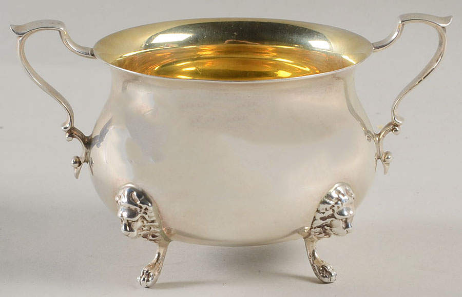 33 (Sterling, Hollowware) Mini Open Sugar Bowl by Poole Silver -1