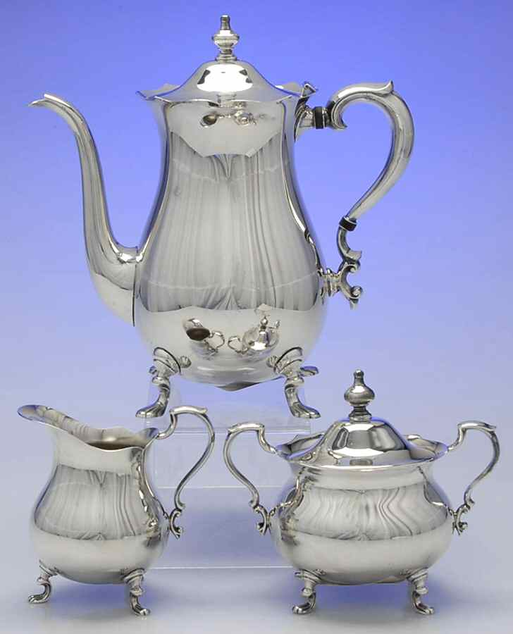 Jack Shepard Tea Service (Silverplate, Hollowware) (3 Pc) Coffee Set (PCP,PCR,PSU) by Poole Silver -1