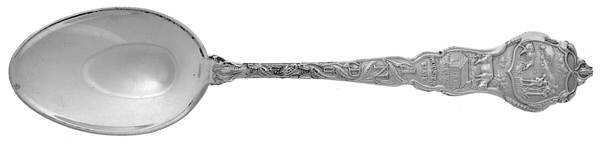 States & Cities Souvenir Spoons(Silverplate) Indiana Five O'Clock Spoon by Paye & Baker Mfg Co-1