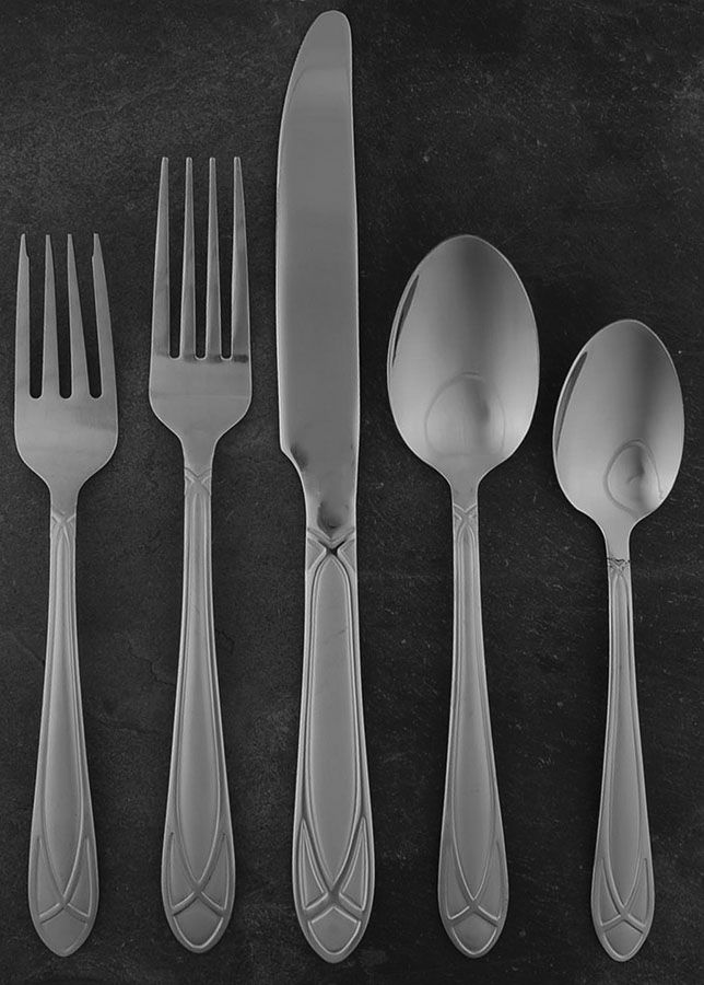 Mirage Frost (Stainless) 5 Piece Place Setting by Pfaltzgraff-1