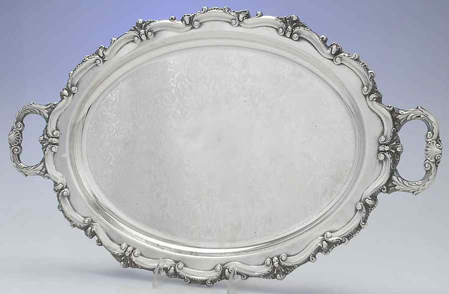 118 (Silverplate, Hollowware) 18" Waiter Tray by Poole Silver -1