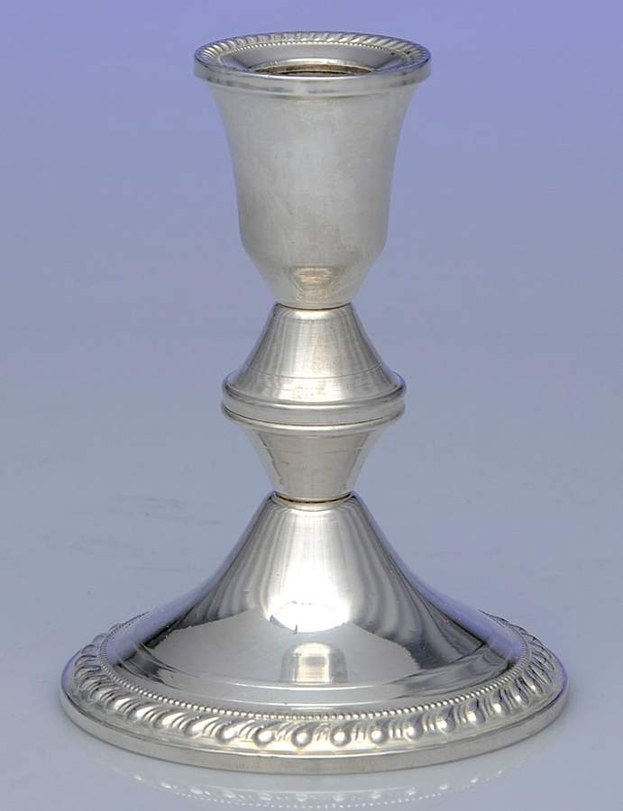 299 (Sterling, Hollowware) 4" Weighted Candlestick by Poole Silver -1