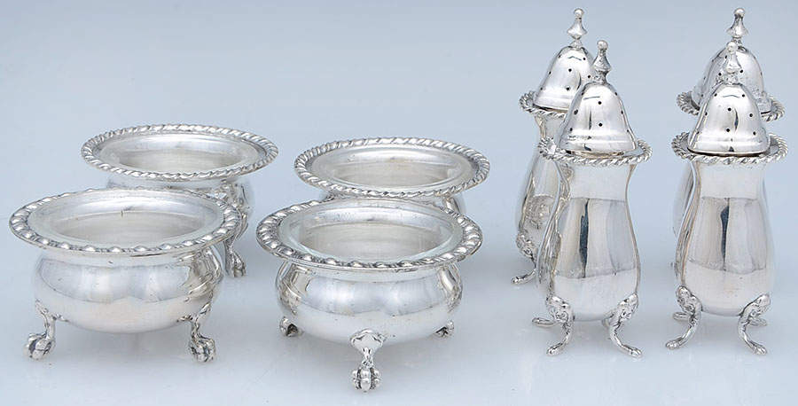 Sterling Hollowware Individual Open Salt w/Liner & Pepper - Set of 4 by Peruzzi (Italy)-1
