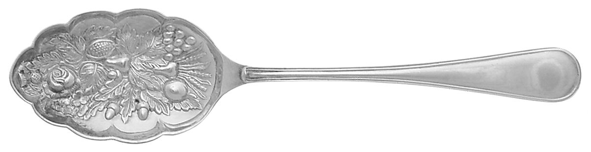 Old English Thread (Silverplate) Solid Shell Berry/Casserole Spoon by Roberts & Belk-1