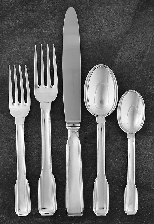 Art Deco (Sterling), Italy 40 Piece Estate Set by Ricci (Argentieri)-1