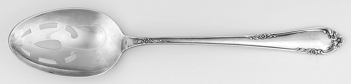 Dancing Flowers (Sterling, 1950) Pierced Tablespoon (Serving Spoon) by Reed & Barton-1