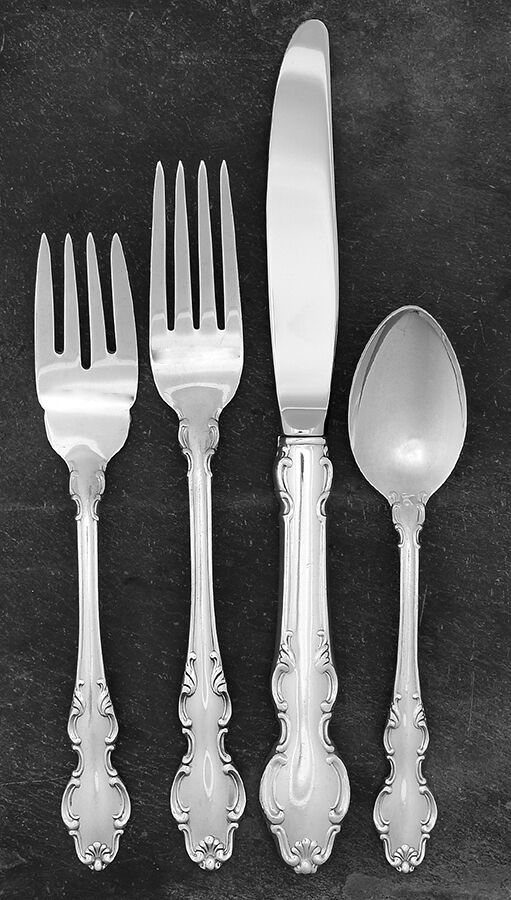 English Crown (Silverplate, 1968) 4 Piece Place Setting by Reed & Barton-1