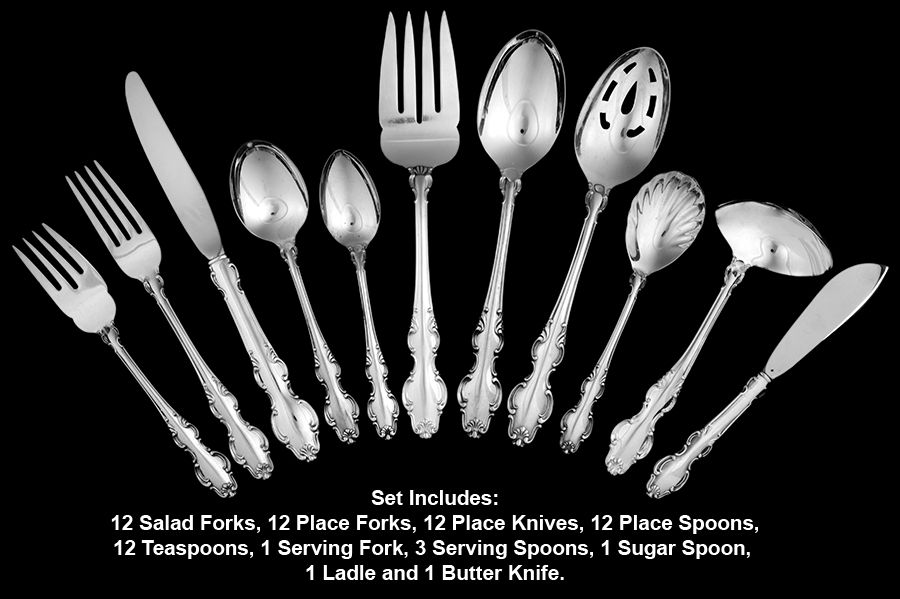 English Crown (Silverplate, 1968) 67 Piece Set by Reed & Barton-1