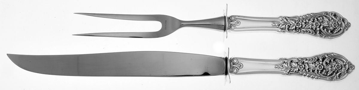Florentine Lace (Sterling, 1951) Knife-Carv/Lg-Stnbl/Roast Sterling Guard by Reed & Barton-1
