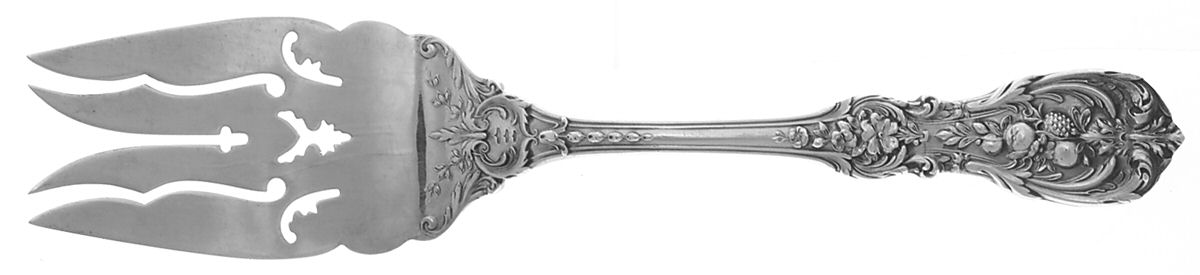 Francis I (Sterling, Eagle-R-Lion, 1907) Cold Meat Serving Fork Large Pierce by Reed & Barton-1
