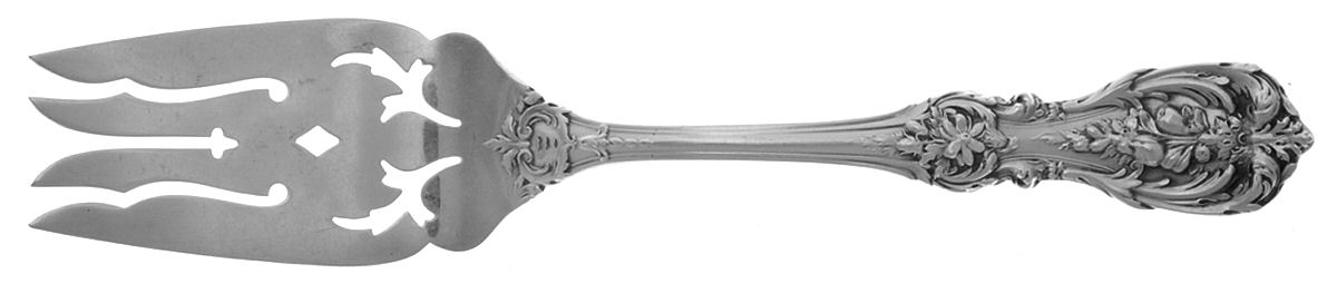 Francis I (Sterling, Eagle-R-Lion, 1907) Small Pierced Cold Meat Serving Fork by Reed & Barton-1