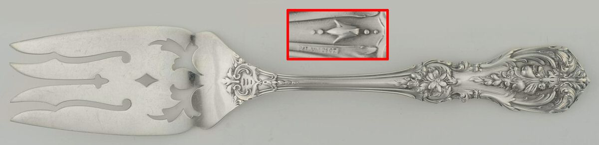 Francis I (Sterling, Eagle-R-Lion, 1907) Small Pierced Cold Meat Serving Fork by Reed & Barton-1