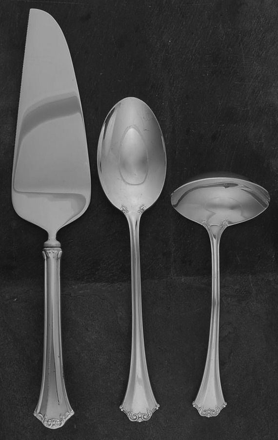 French Chippendale (Silverplate-1981) 3 Piece Completer Set by Reed & Barton-1