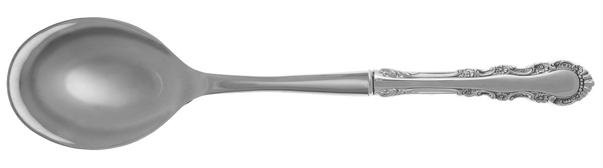 Georgian Rose (Sterling, 1941, No Monograms) Salad Serving Spoon with Stainless Bowl HC by Reed & Barton-1