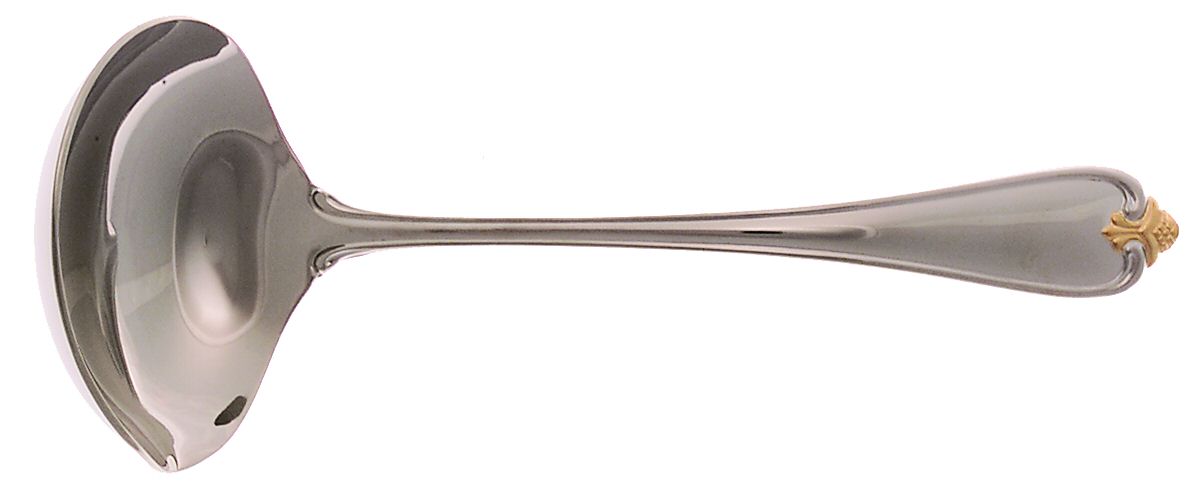 Golden Rosecliff (Stainless-Gold Accent) Solid Gravy Ladle by Reed & Barton-1