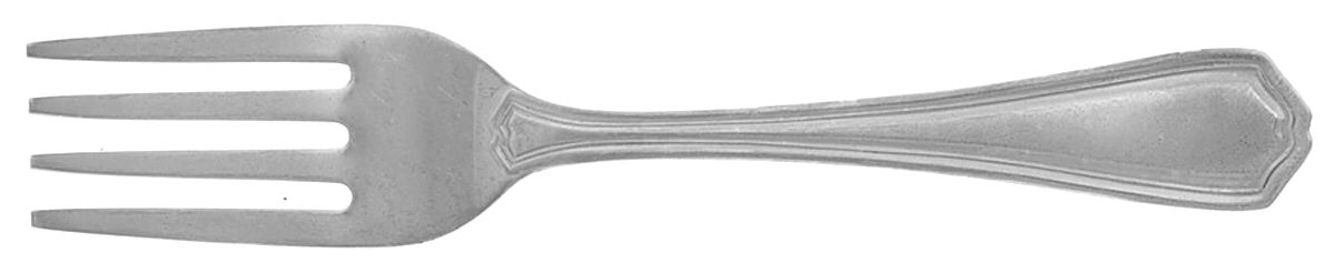 Hepplewhite-Plain (Sterling, 1907, No Monos) Baby Fork by Reed & Barton-1