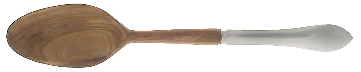 Pointed Antique (Sterling, 1895) Salad Serving Spoon with Wooden Bowl by Reed & Barton-1