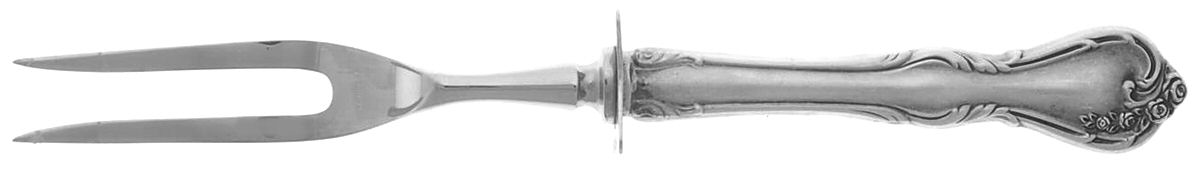 Rose Cascade (Sterling, 1957) Small Carving Fork W/Sterling Guard by Reed & Barton-1