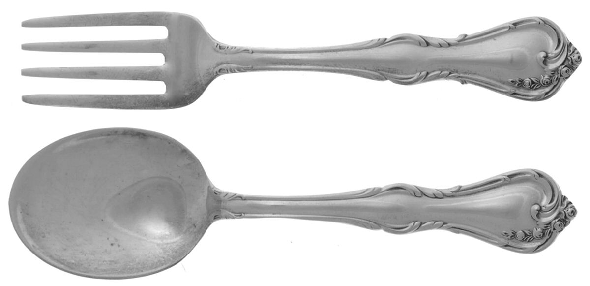 Rose Cascade (Sterling, 1957) 2 Pc Baby Set (BF, BS) by Reed & Barton-1