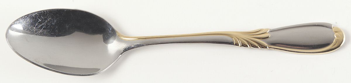 Linda (Stainless-Gold Accent) Teaspoon by Retroneu-1
