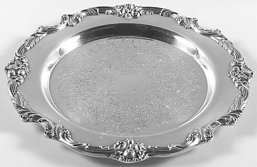 King Francis (Silverplate, Hollowware) Small Round Silverplate Tray by Reed & Barton-1
